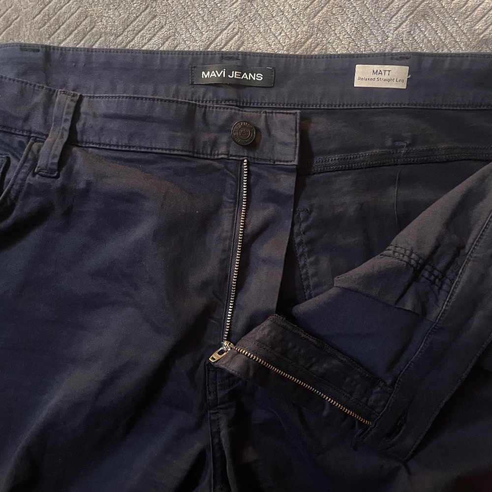 Mavi Men's Matt Relaxed Straight Leg Chino Pants - Black - Size 44x32